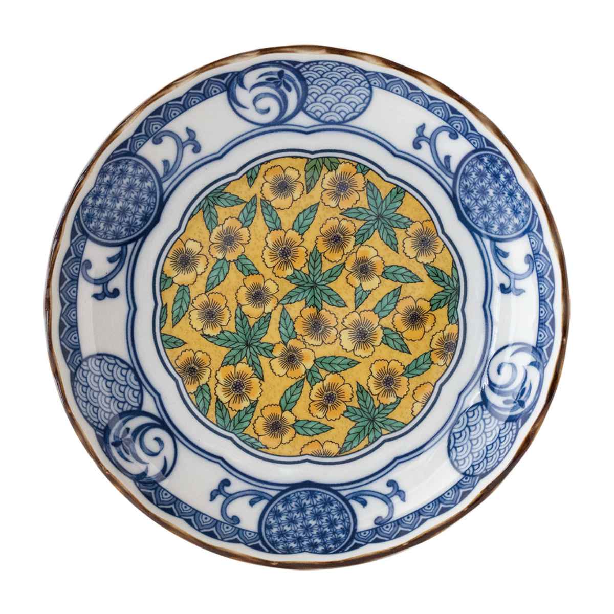 小皿 16.5cm 5寸 プレート 藍染小紋 磁器 （ 食洗機対応 電子レンジ