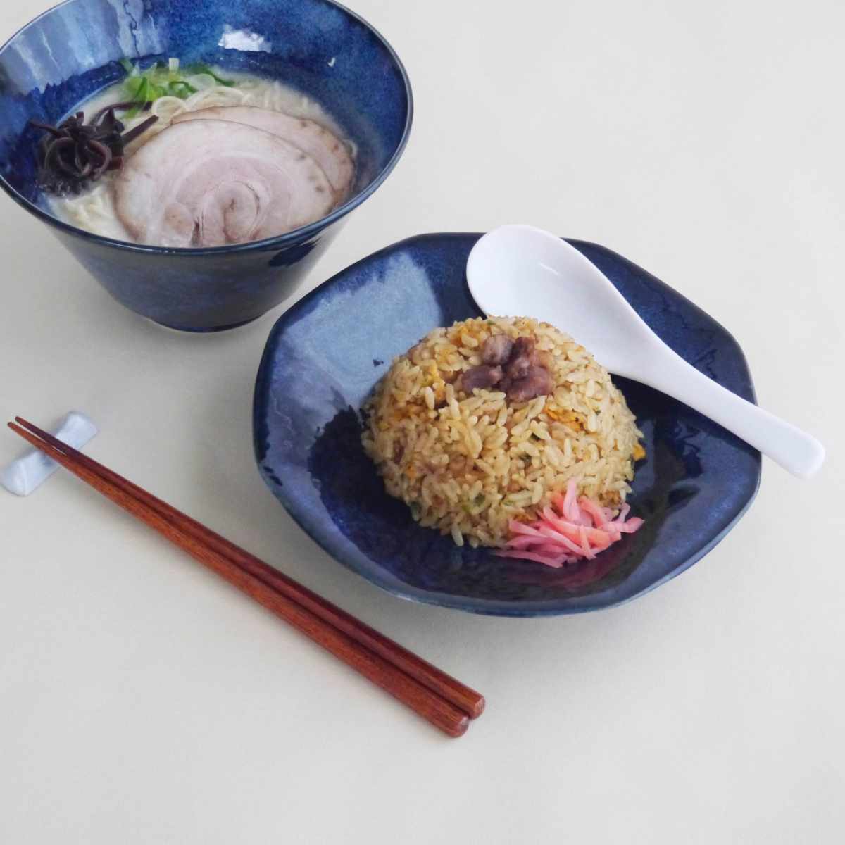 プレート 19cm チャーハン皿 窯変 中華 磁器 （ 食洗機対応 電子レンジ