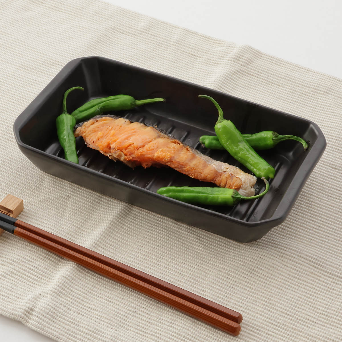 グリルプレート 19×11cm 長角 陶器 電子レンジ調理器具 （ グリルパン