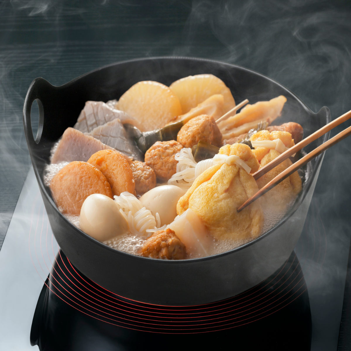 すき鍋 18cm IH対応 鉄鋳物 ハンドルが外せる鍋 （ ガス火対応