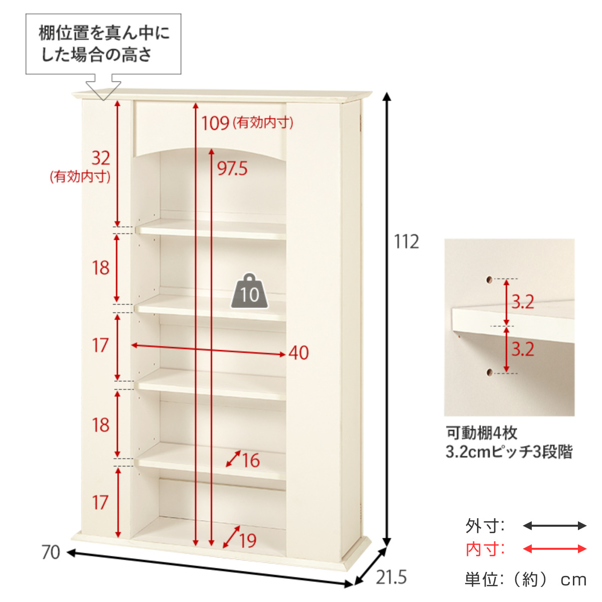 マントルピース 幅70cm 5段 可動棚 隠し収納 ( オープンラック 棚 ラック 収納 隠し扉 ) 関連画像3