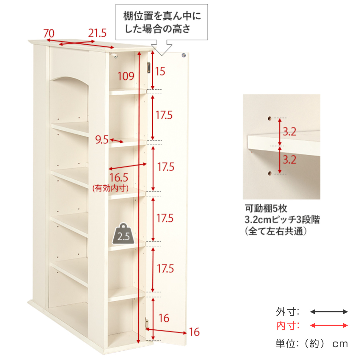 マントルピース 幅70cm 5段 可動棚 隠し収納 ( オープンラック 棚 ラック 収納 隠し扉 ) 関連画像4