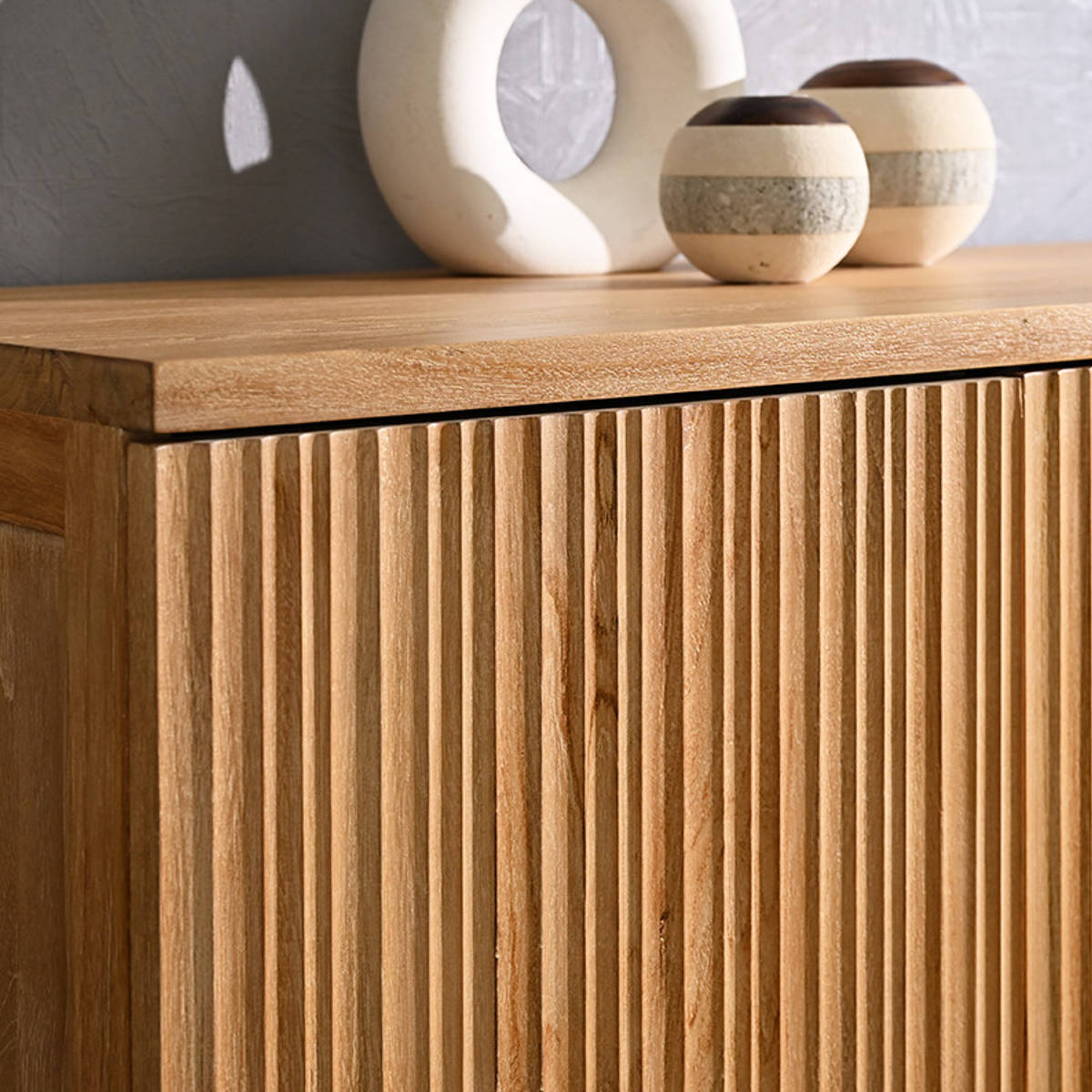 キャビネット 幅80cm リブ 可動棚 エイジング加工 （ リブキャビネット