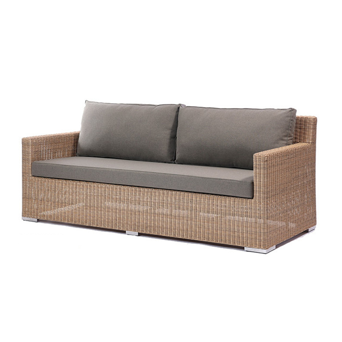 シンセティックラタン ソファ 3人掛け PEコード クッション付 Garden