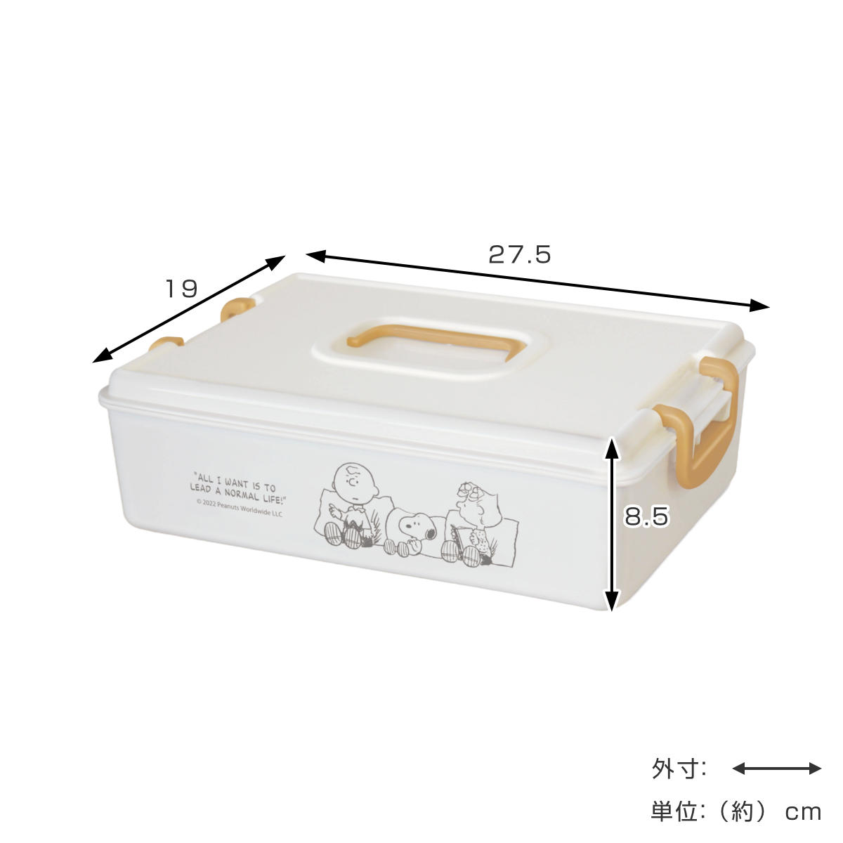 錦化成 収納ボックス スヌーピー パチットBOX ふた付き （ 収納ケース