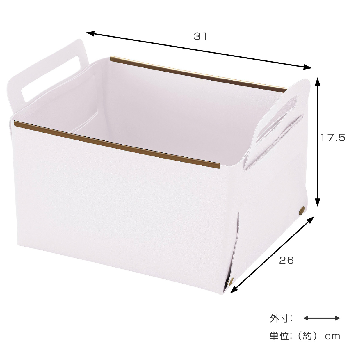 パール金属 収納ボックス フェイクレザー CUBEケース L 小物収納 （ 幅