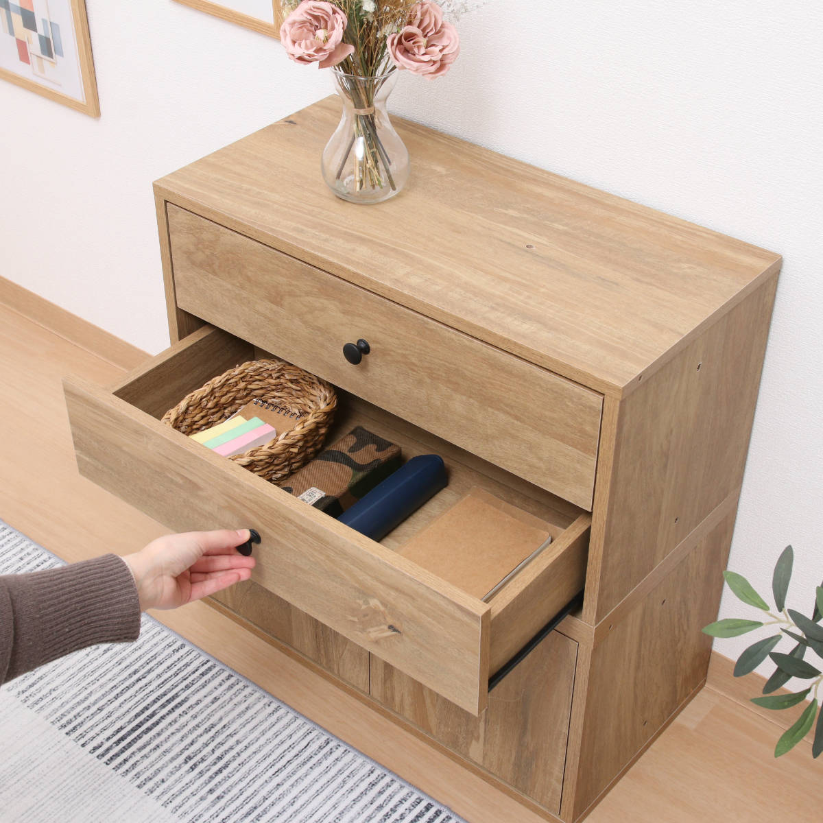 インナーボックス EZBO コネクトボックス 引き出し 2段 （ 幅60×奥行32