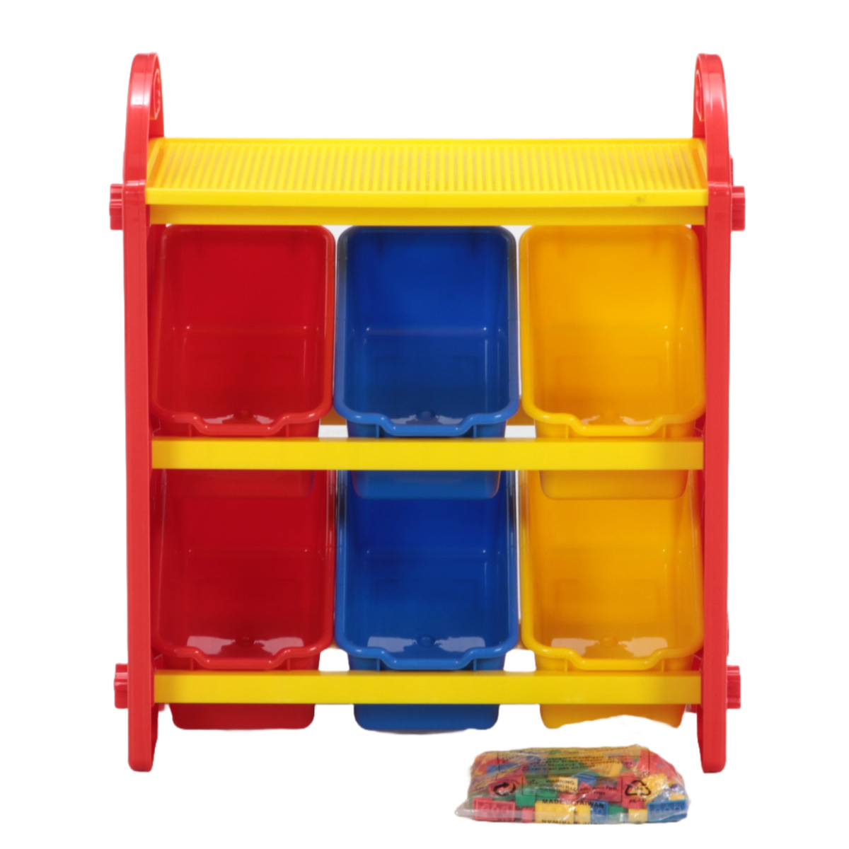 おもちゃ箱 トイボックス S カラフル 100ピース ブロック付き （ 幅