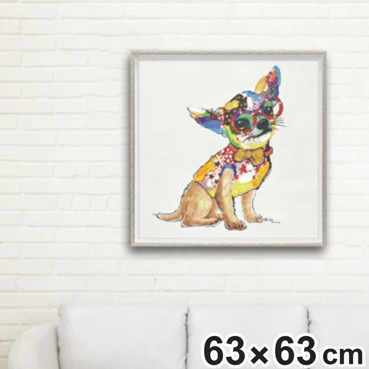 ブランド登録なし - 工芸ダイアログボックス オイルペイントアート 『Show Time』 63×63珊 （ 図画 絵 工芸 室内装飾 額 額入り口・入口 飾りつけ 油彩 かっこ良い 犬 派手 ） 家具、インテリア-レリーフ、アート-ウォールデコレーション