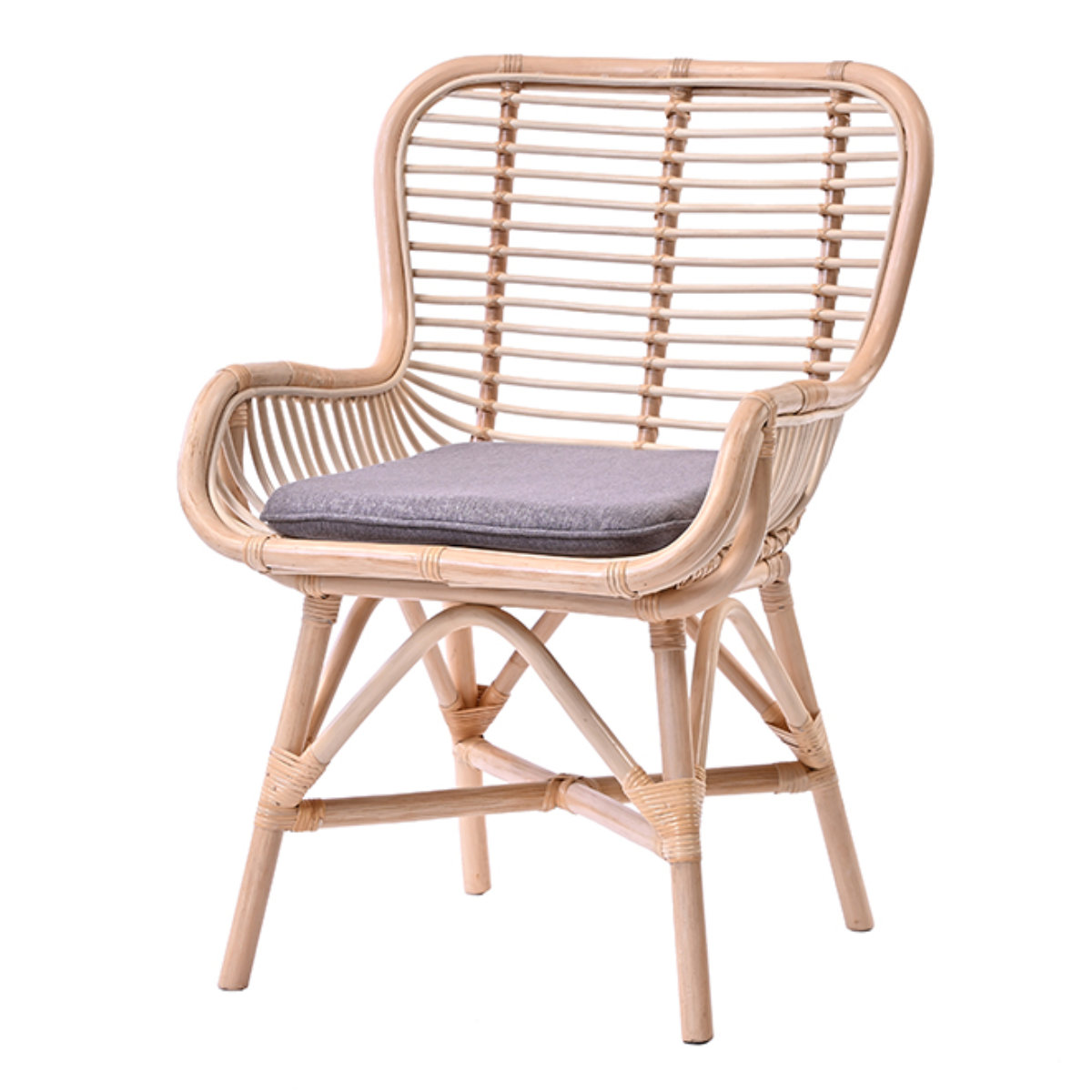 ダイニングチェア ラタン 座面高45cm クッション付 Breeze （ ラタン