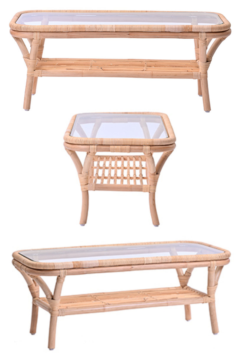 ラタンテーブル（ガラス天板付き）16日迄値下げ❗ livingut_463951