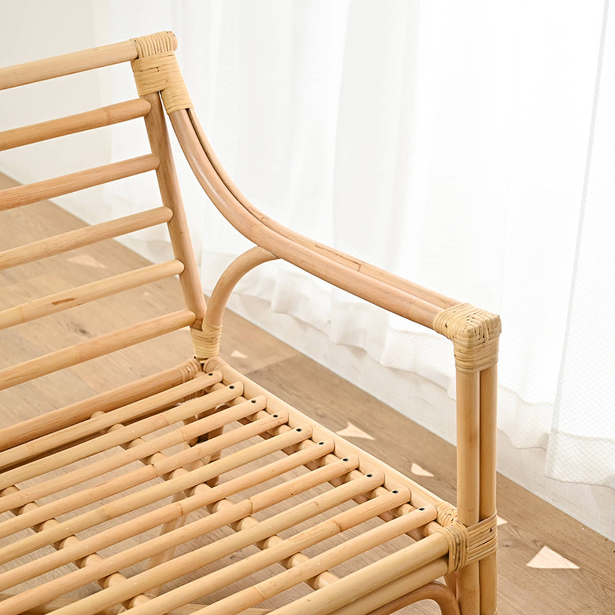 2人掛けソファ ラタン 座面高40cm クッション付 Breeze （ 開梱設置