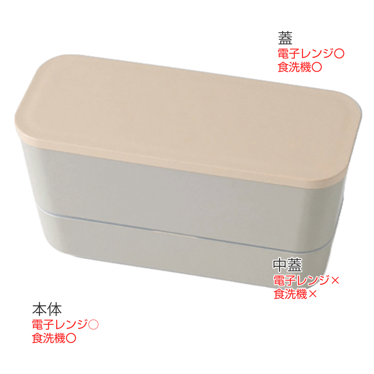弁当箱 2段 600ml スキット 2段ランチ （ お弁当箱 ランチボックス