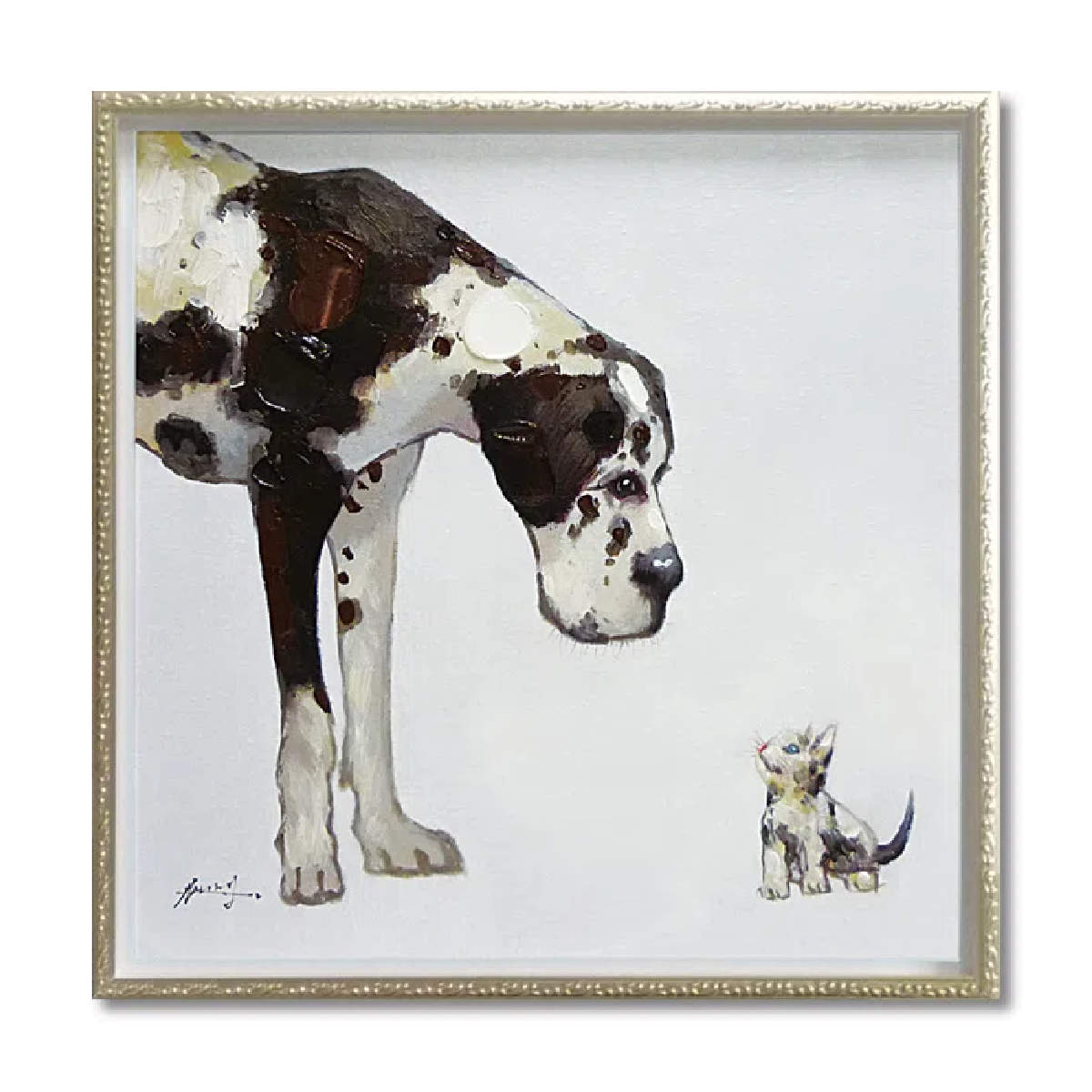 アートパネル オイルペイントアート 『ベスト フレンド』 63×63cm