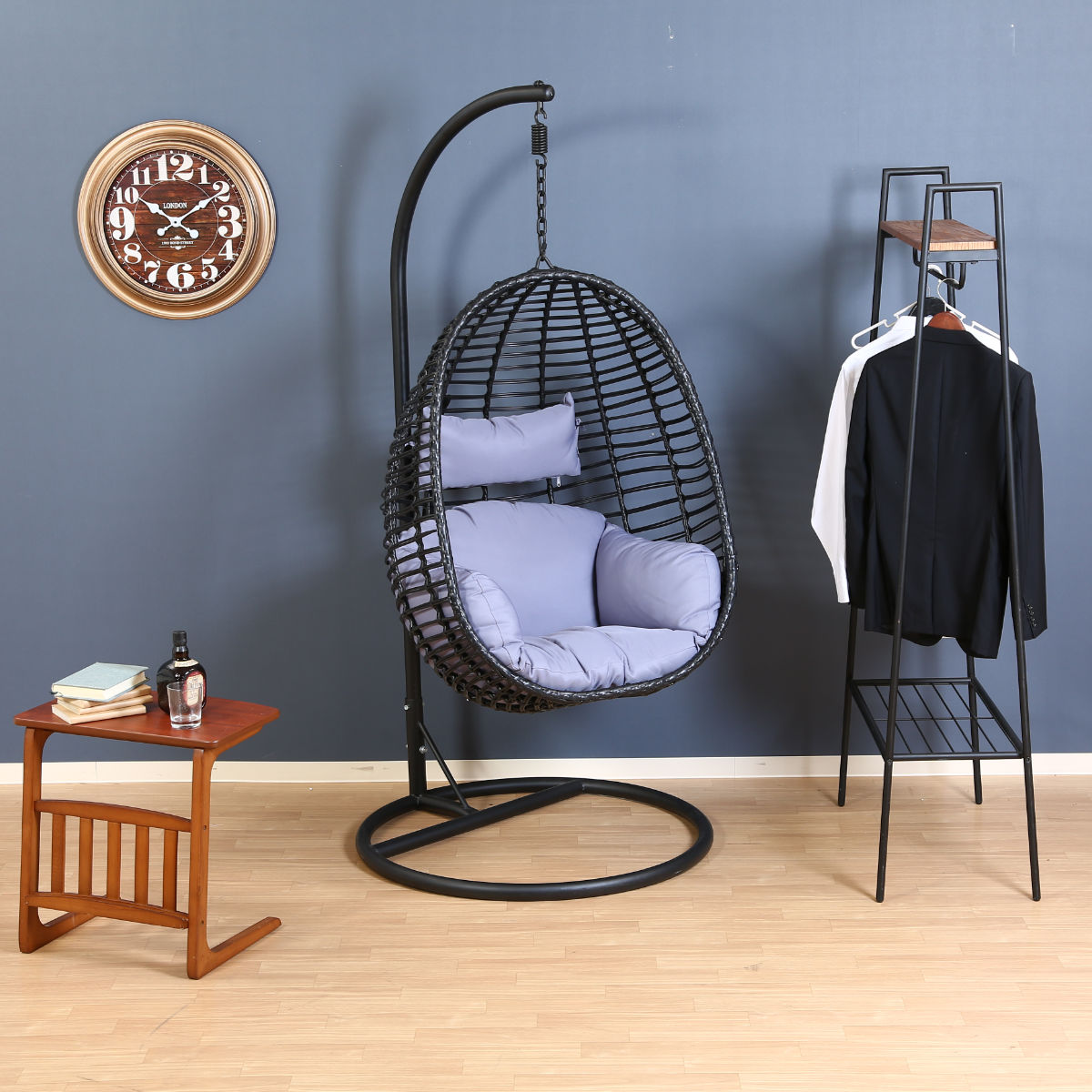 不二貿易（Fuji Boeki） ハンギングチェア たまご型 クッション付