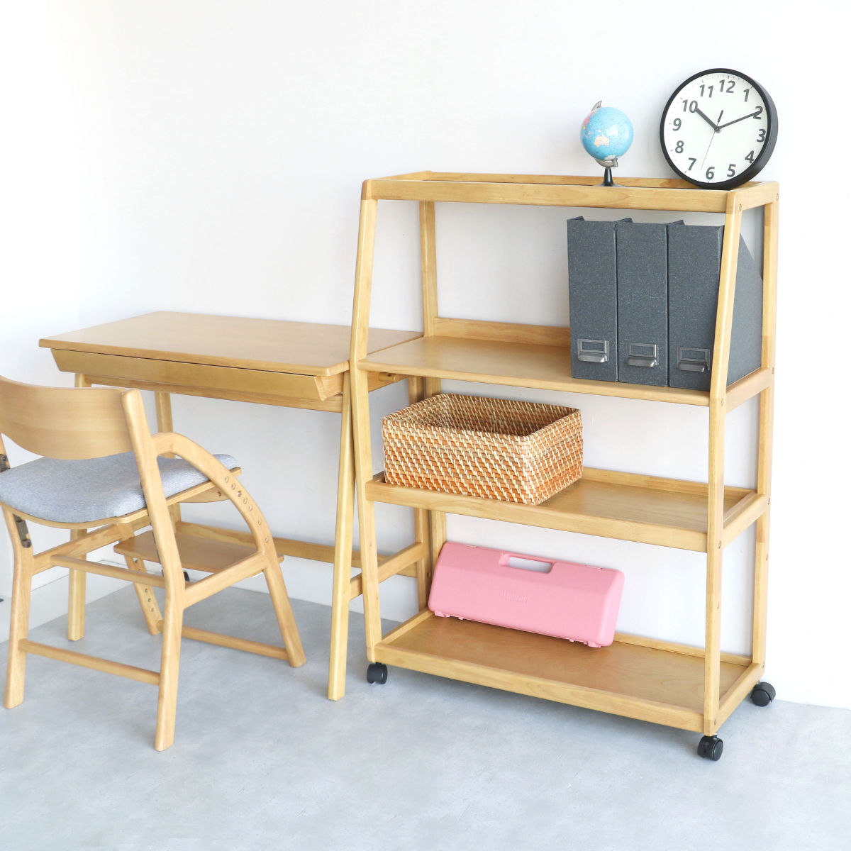 サイドワゴン キャスター付 ワイド 木製 幅80cm 高さ108cm 4段 E-Toko