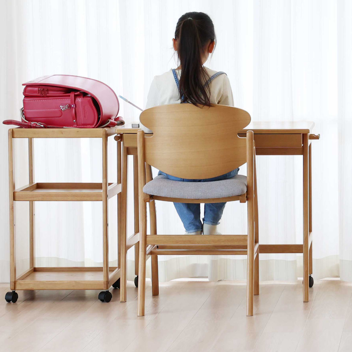 学習チェア 椅子 premium ダイニング 座面高8段階調節 E-Toko （ 子ども 大人 学習椅子 デスクチェア ダイニングチェア 木製 姿勢 足置き 子供 ）の画像