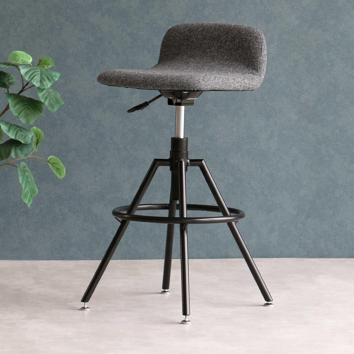 カウンターチェア 座面高62.5〜70.5cm 昇降式 ハイチェア High Stool aven （ 回転 バーチェア ハイタイプ キッチン チェア 椅子 座面 ファブリック ）_17