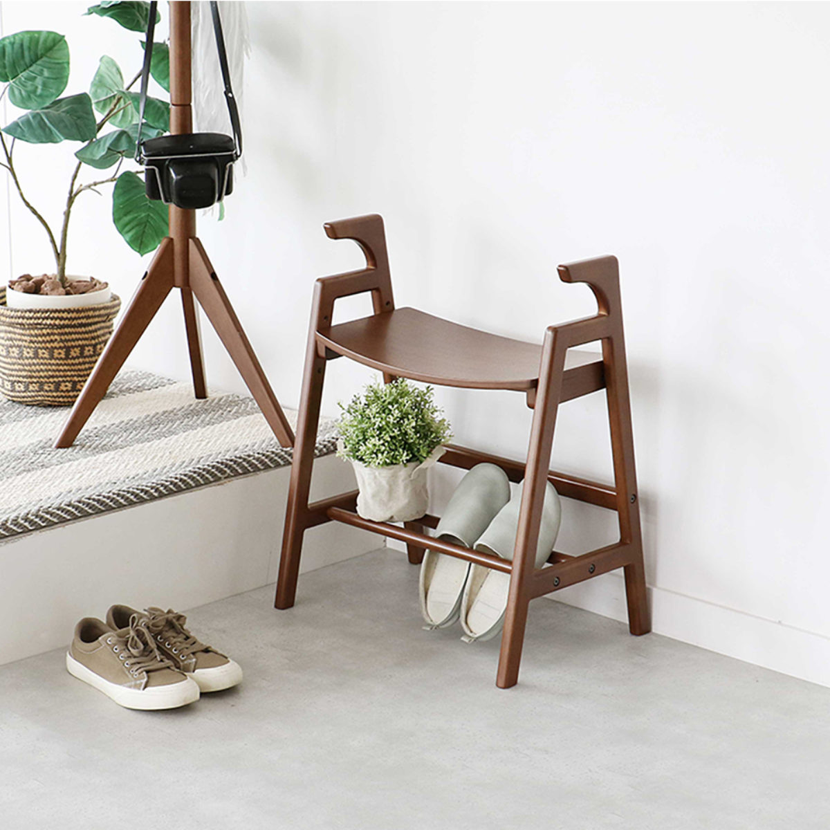 アームベンチ 座面高3段階調節 39cm・43cm・47cm crest （ 手すり付き