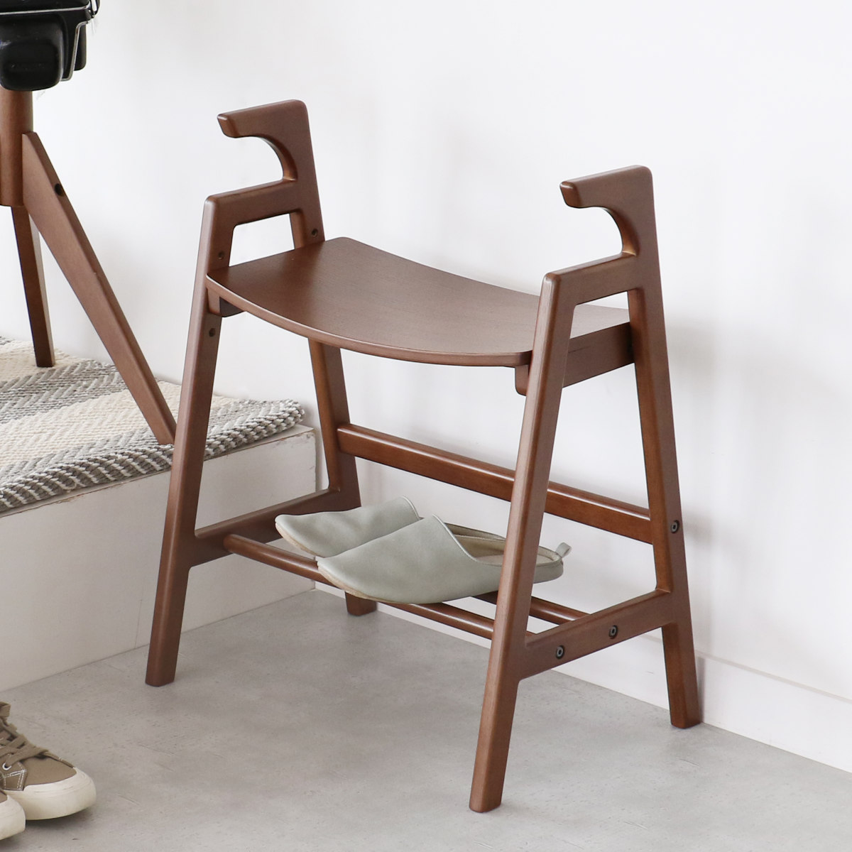 アームベンチ 座面高3段階調節 39cm・43cm・47cm crest （ 手すり付き