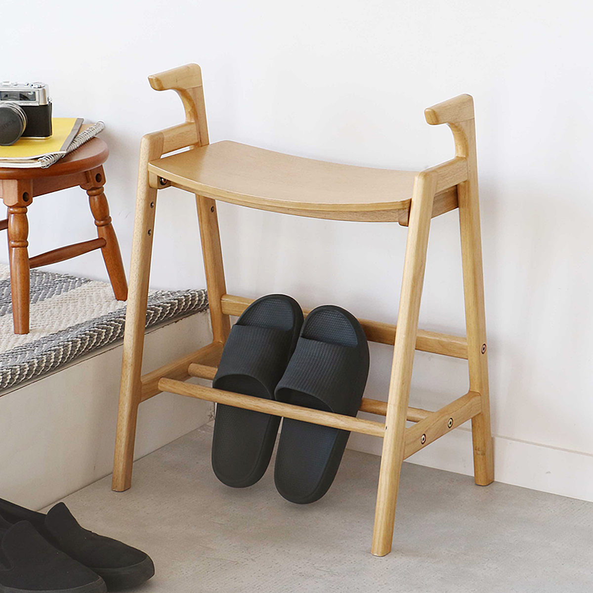 アームベンチ 座面高3段階調節 39cm・43cm・47cm crest （ 手すり付き