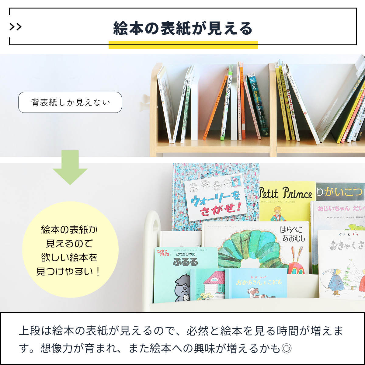 絵本ラック コンパクト 上段・下段 分割可能 aluma （ 絵本 本棚