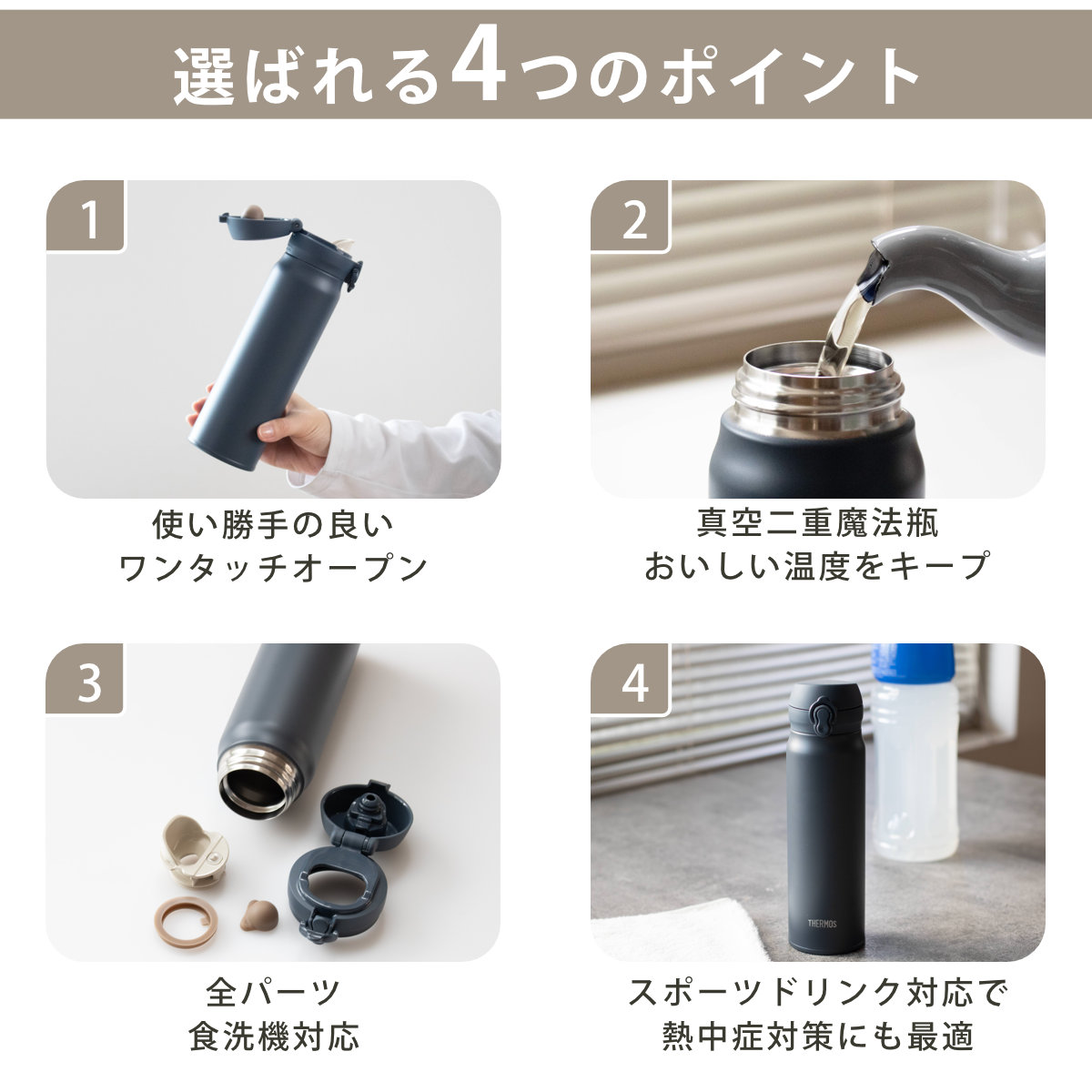THERMOS（サーモス） 水筒 600ml 真空断熱ケータイマグ （ THERMOS