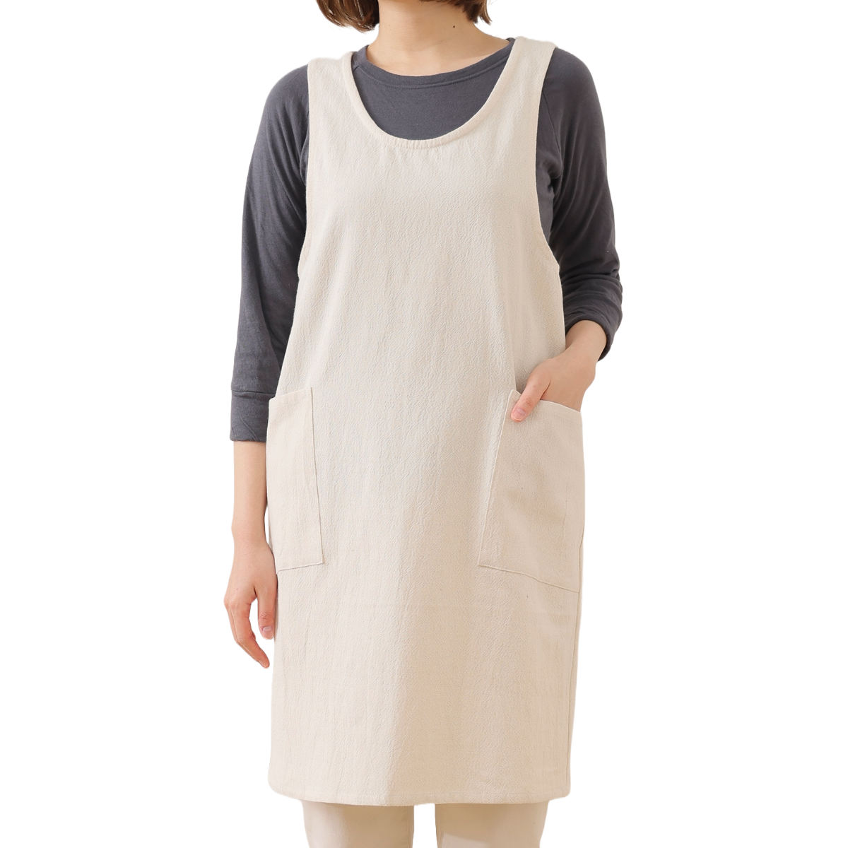 エプロン atelier Nuuit ウォッシュドコットン クロスオーバー