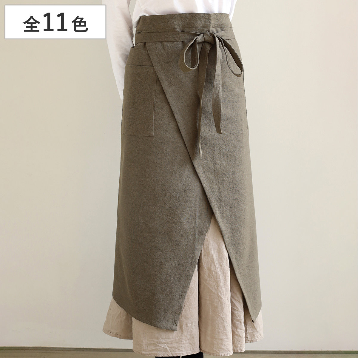 エプロン atelier Nuuit ウォッシュドコットン ギャルソンエプロン