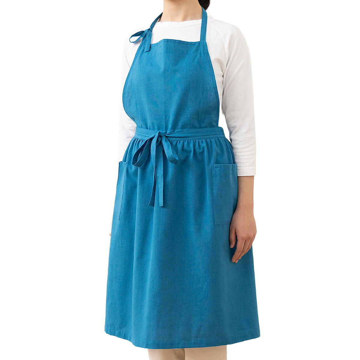 エプロン atelier Nuuit 綿麻ウエストギャザーエプロン （ キッチン