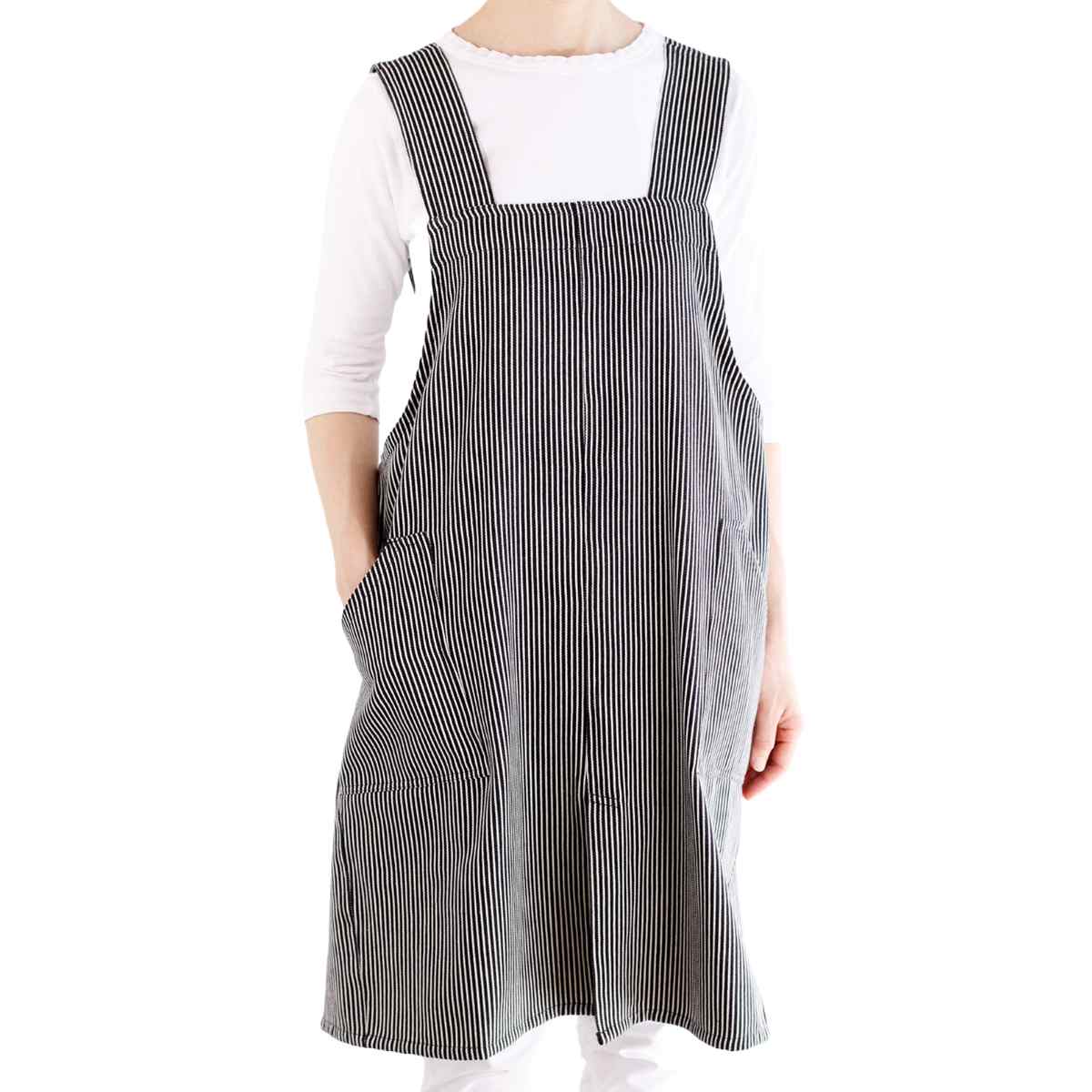 エプロン atelier Nuuit ヒッコリー クロスオーバーワークエプロン