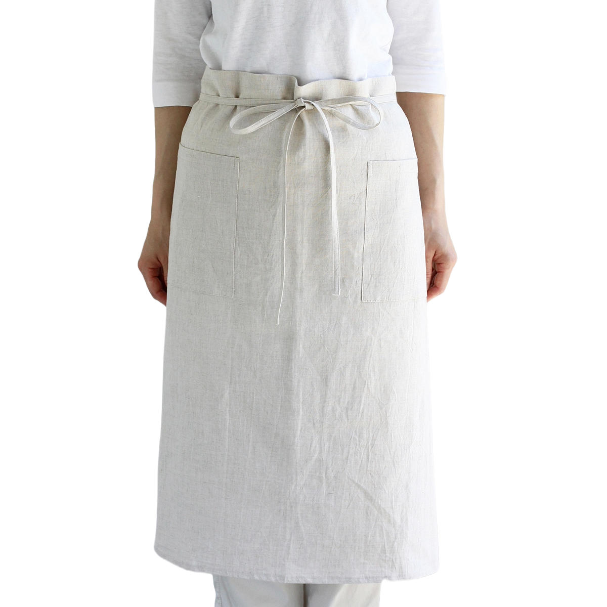 エプロン atelier Nuuit リネン 無地 ギャルソン （ アトリエヌイ 腰