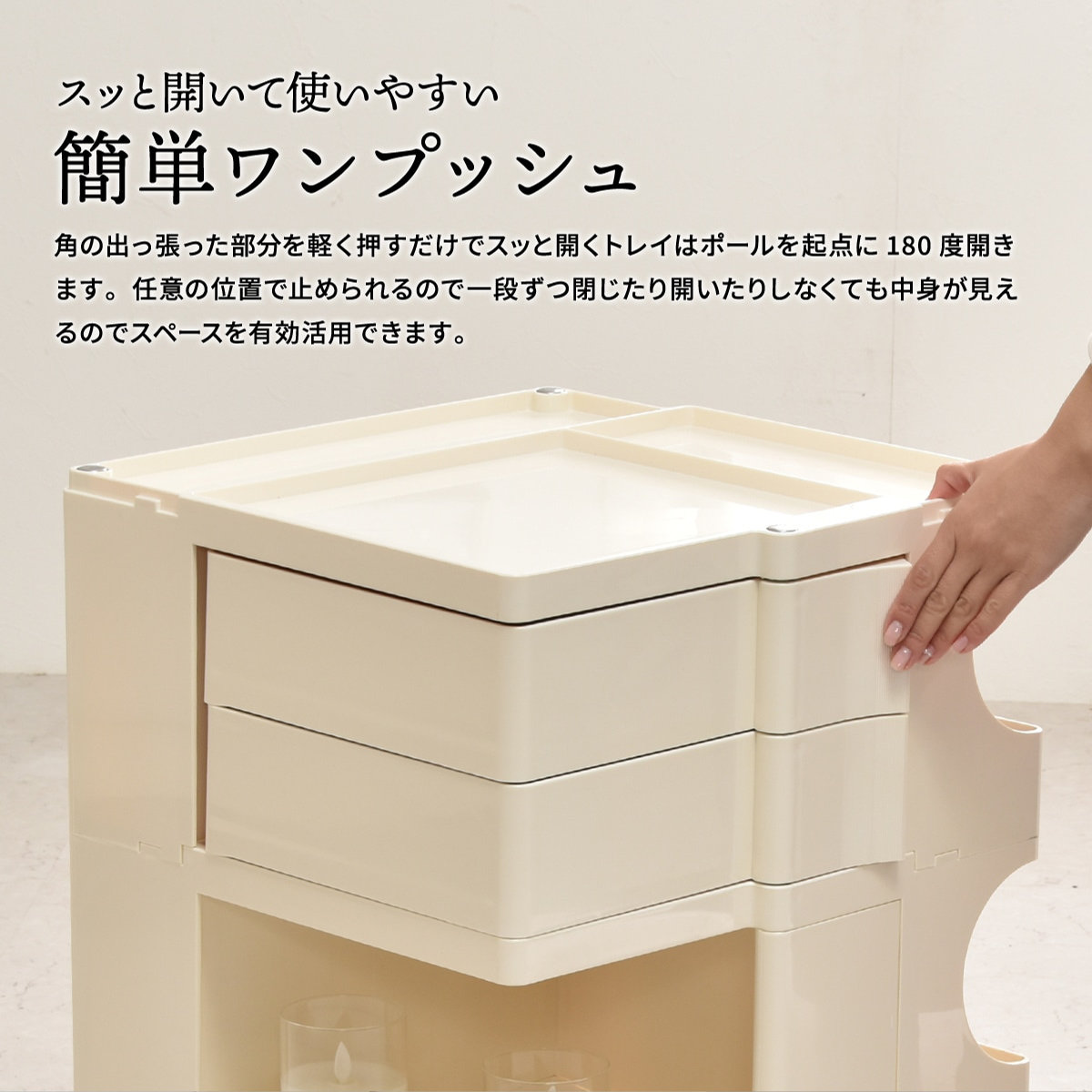 収納ワゴン REP 4 ドロワーワゴン キャスター付き （ ワゴン 収納 4面