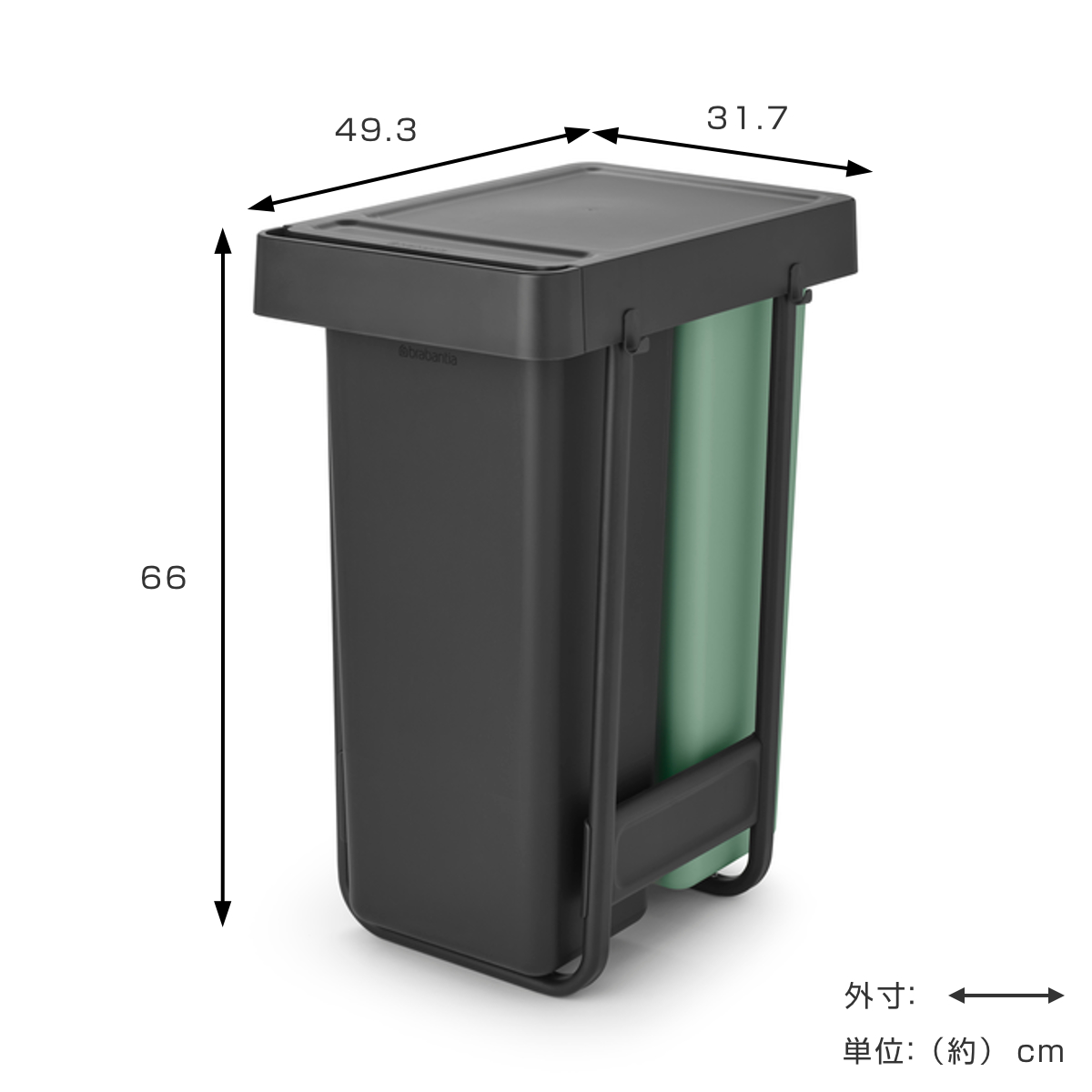 brabantia（ブラバンシア） ゴミ箱 2×30L ビュルトインビン （ ごみ箱