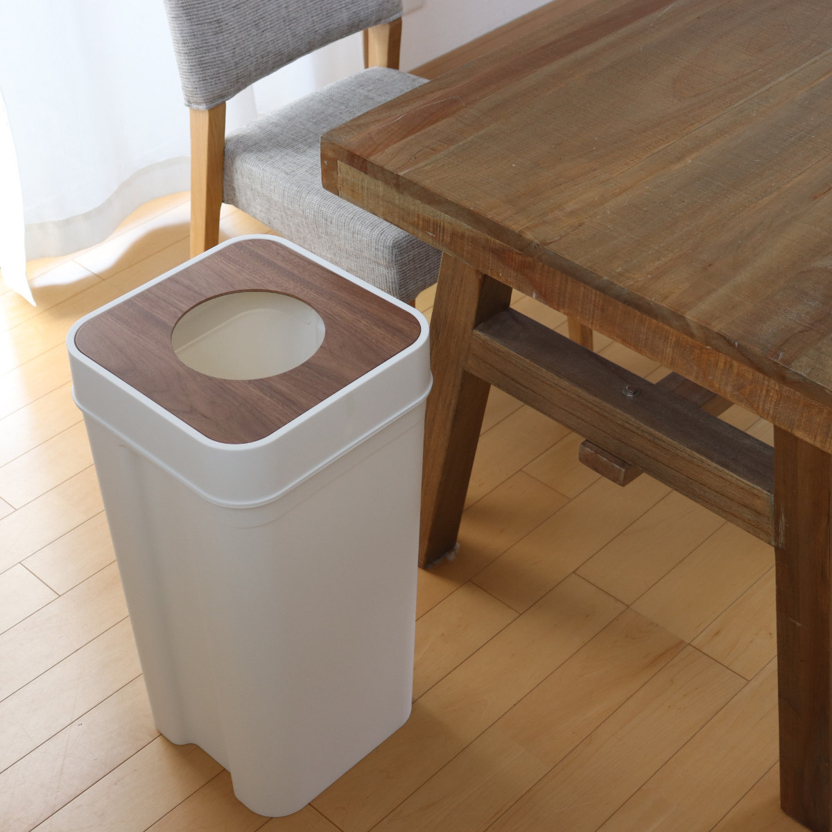 taste） ホームテイスト（HOME 木製ごみ箱　ホワイト ごみ箱上ラック 木製 幅59cm ごみ箱
