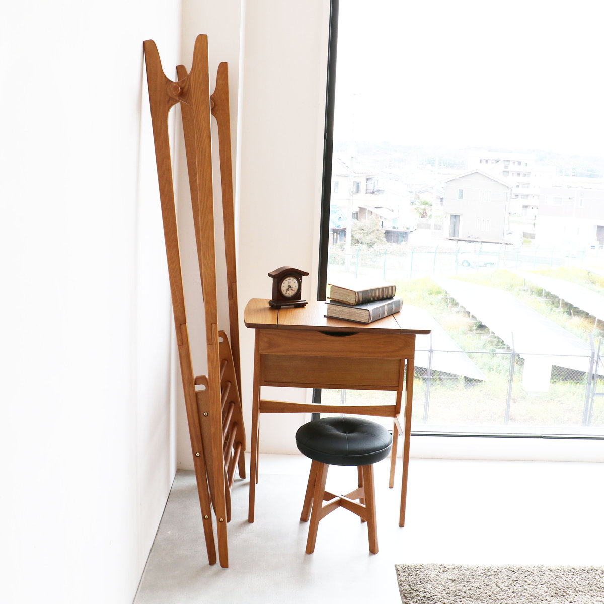 ハンガーラック 幅77cm 折り畳める 天然木 （ ハンガー ラック