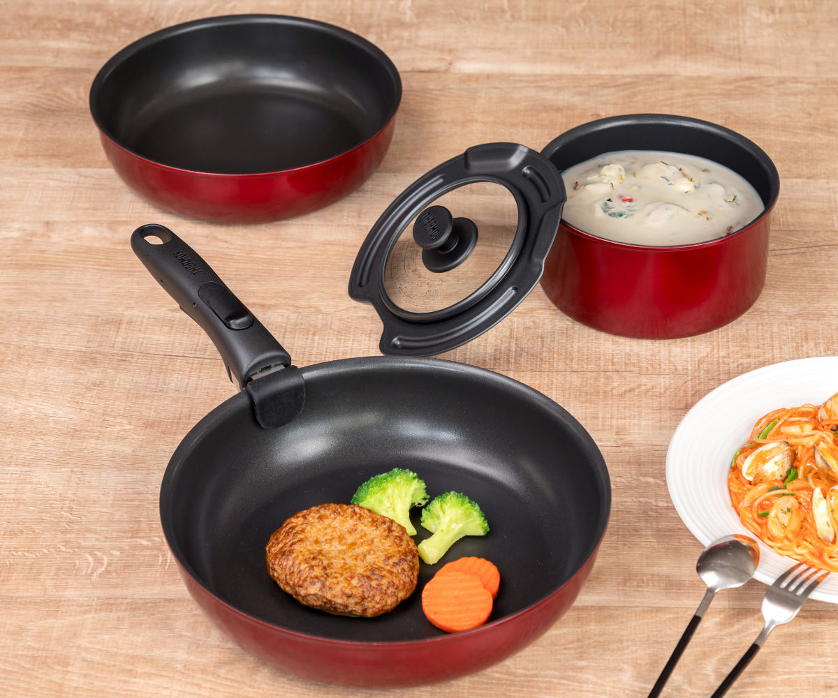 THERMOS（サーモス） 取っ手のとれるフライパン5点セット IH対応 着脱