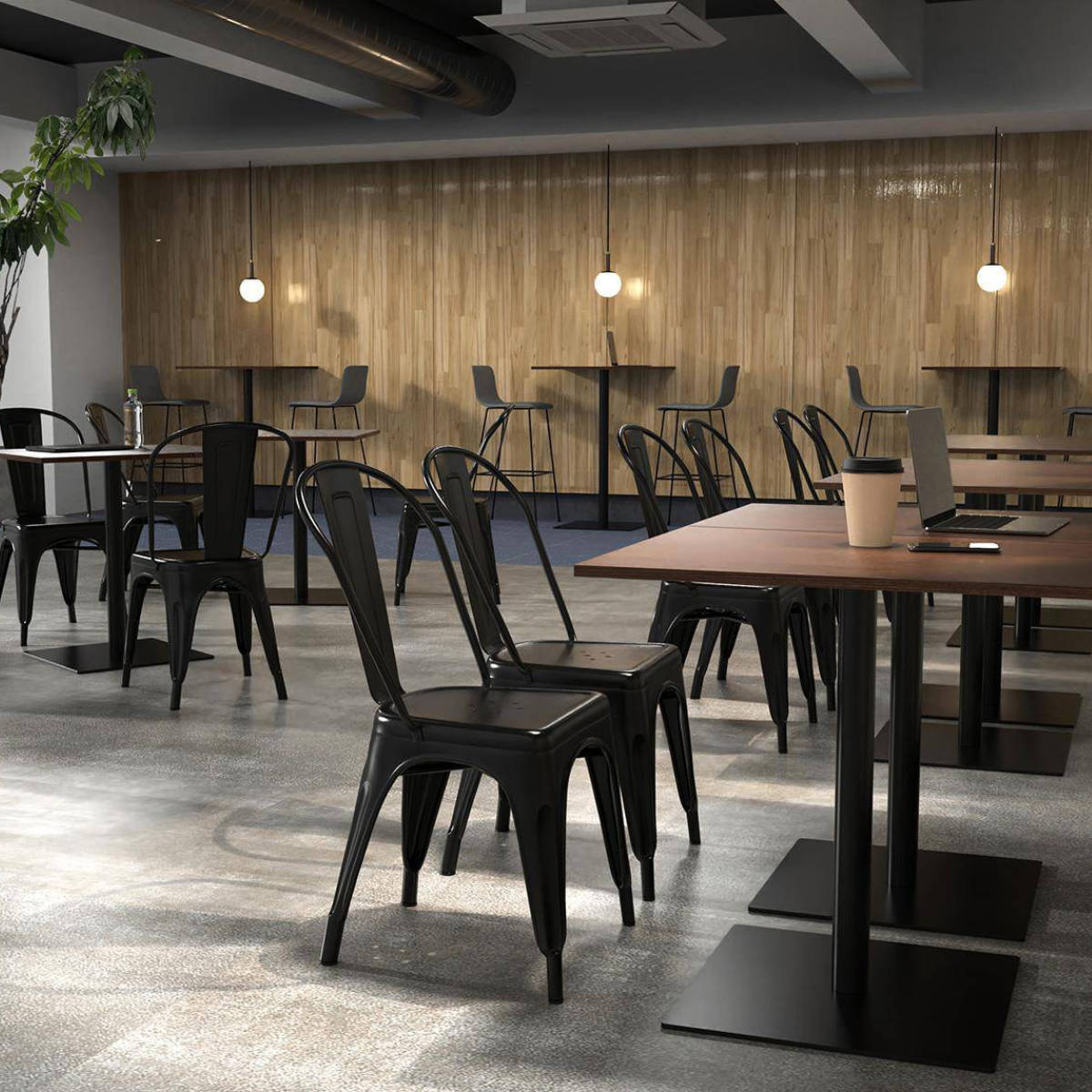 カフェテーブル 角形 ハイタイプ 幅75×奥行75×高さ100cm リスタ （ 法人限定 オフィス カフェ ラウンジ テーブル コンパクト 木目調 ） | アール・エフ・ヤマカワ | 11