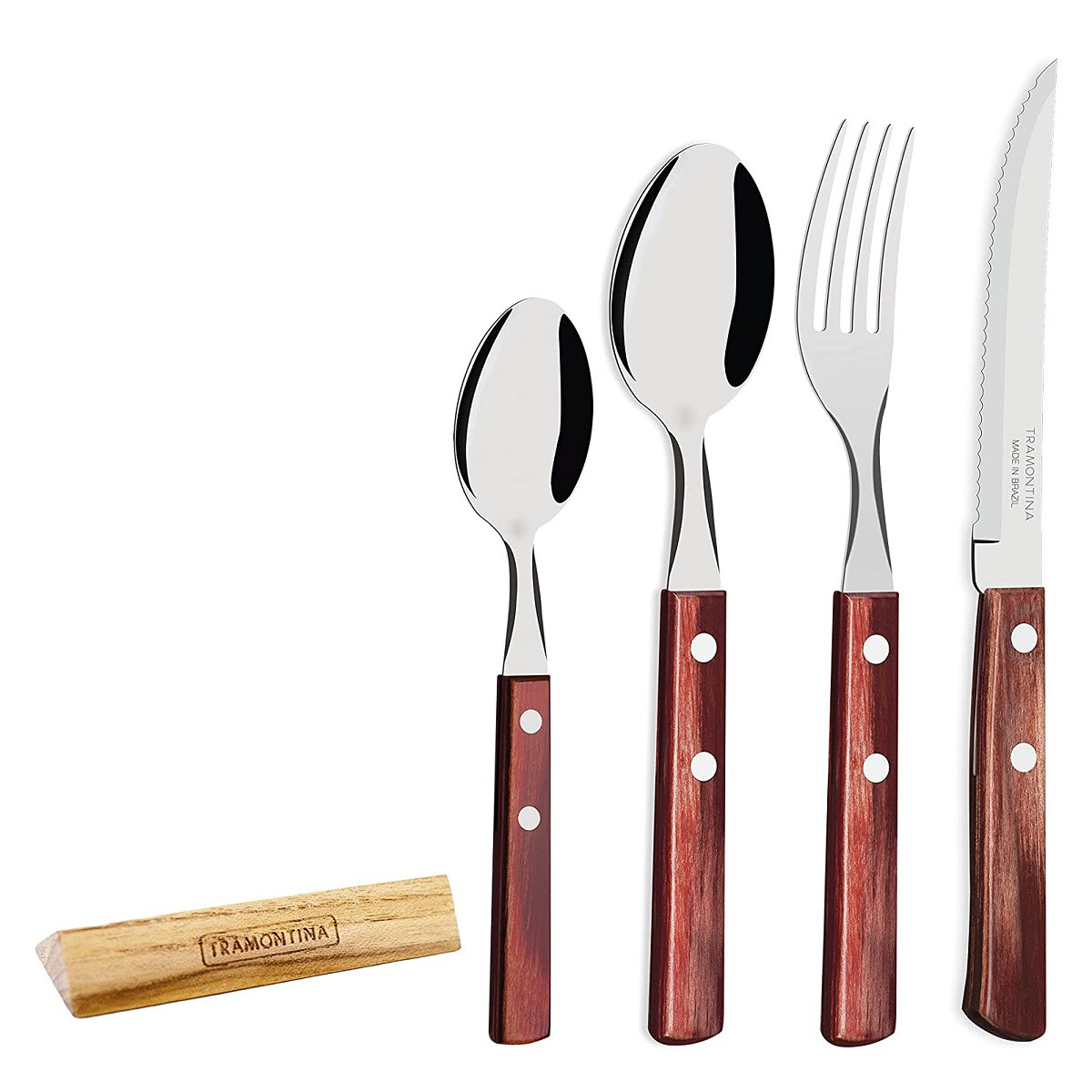 TRAMONTINA トラモンティーナ ステーキナイフ フォーク スプーン TRAMONTINA（トラモンティーナ） カトラリー4本&カトラリーレスト