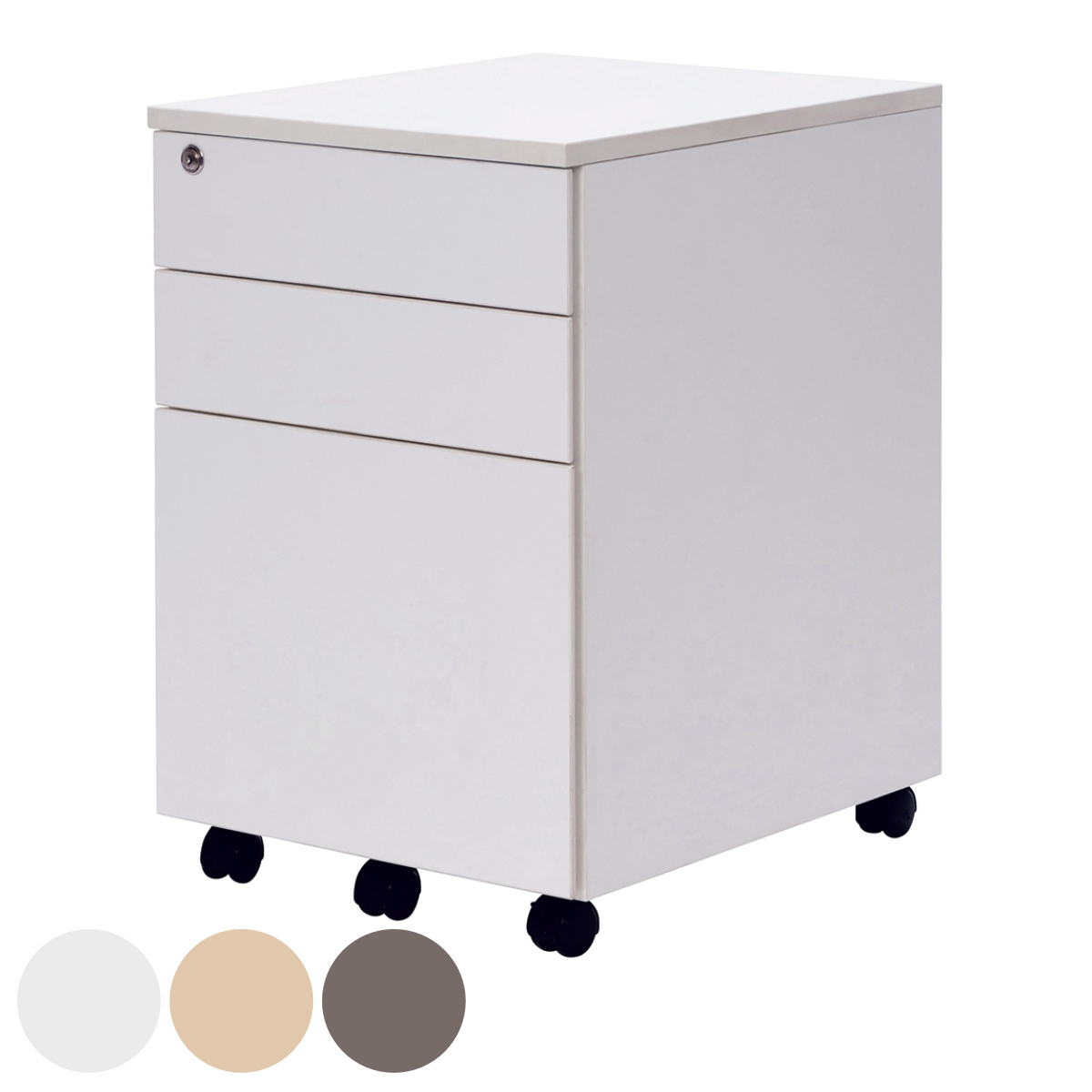 アール・エフ・ヤマカワ デスクワゴン 幅41.2cm 引出し2杯 鍵付き