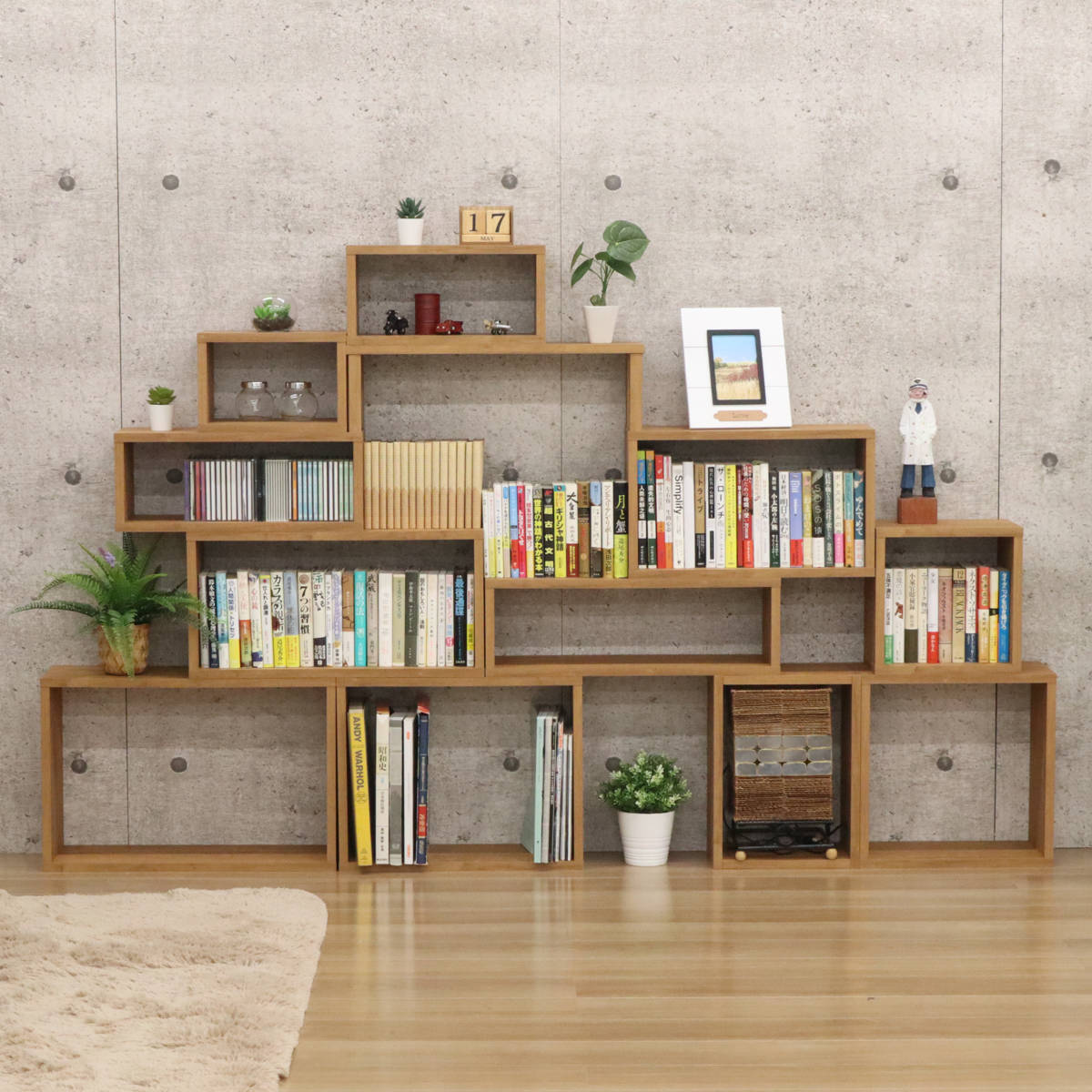 オープンラックシステム スリムタイプ 幅50×奥行20×高さ30cm 組合せ自由 工具不要 （ ラック 棚 オープンラック 収納 組み合わせ 簡単 ） | エイ・アイ・エス | 12