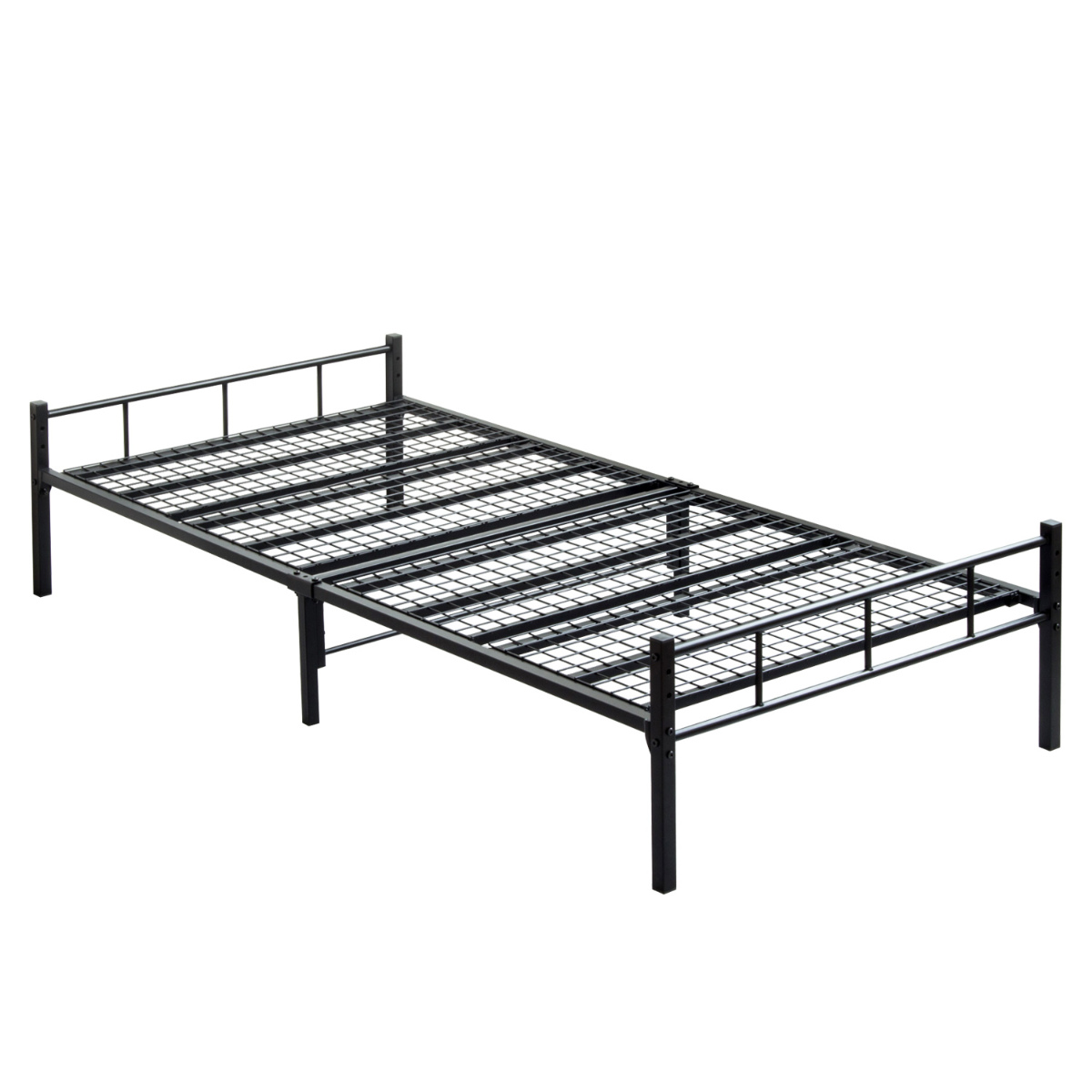 岩附 パイプベッド シングル スチール 頑丈 高さ2段階調整 （ ベッド