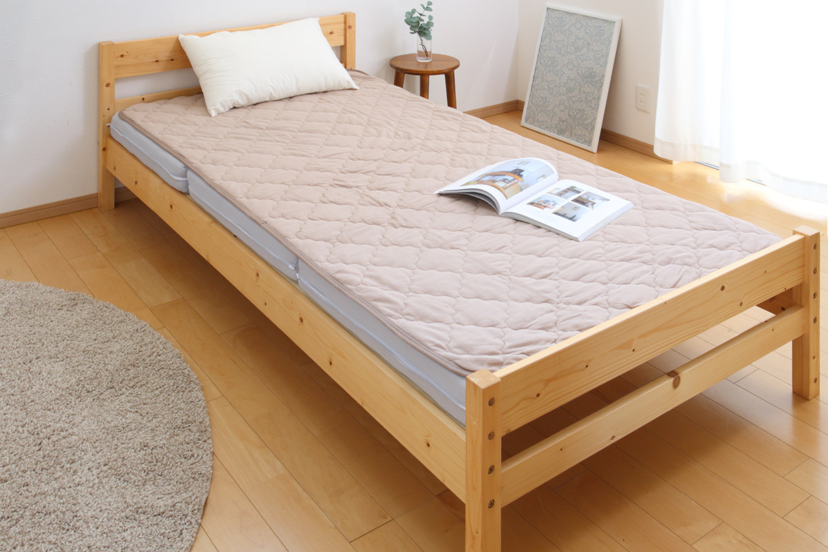 HAGiHARA（萩原） 敷きパッド単品 ダブル コットンパイル ズレない敷き