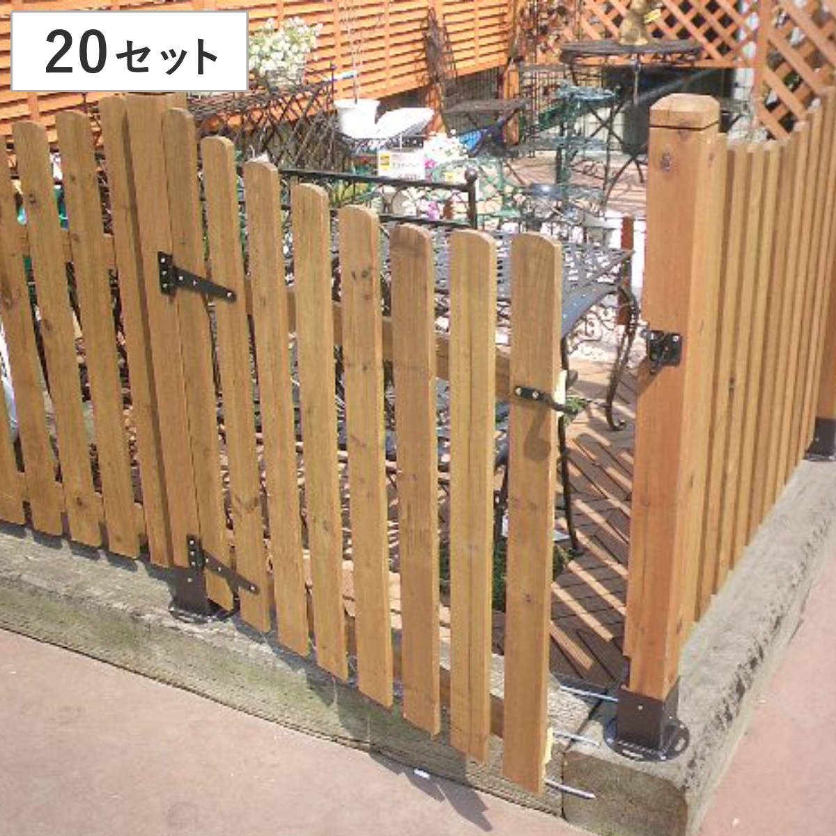 固定金具 ゲート金具 ラティス フェンス用 20セット （ 部品 金具 固定 ゲート パーツ ラティス用 フェンス 取り付け ）