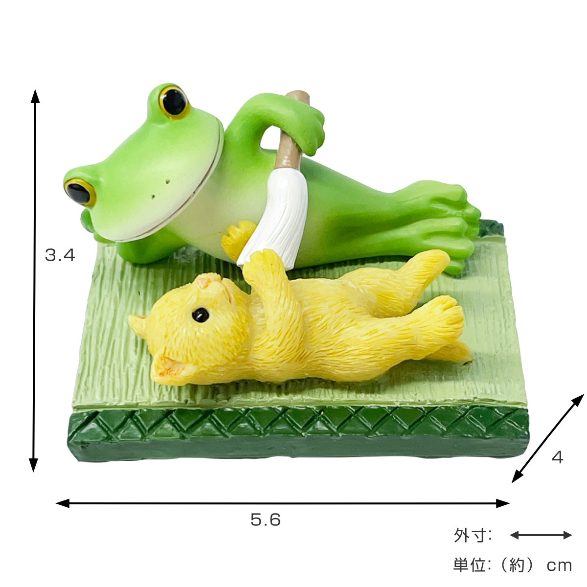 コポー ねこじゃらしに夢中 カエル 置物 （ Copeau 置き物 コポタロウ