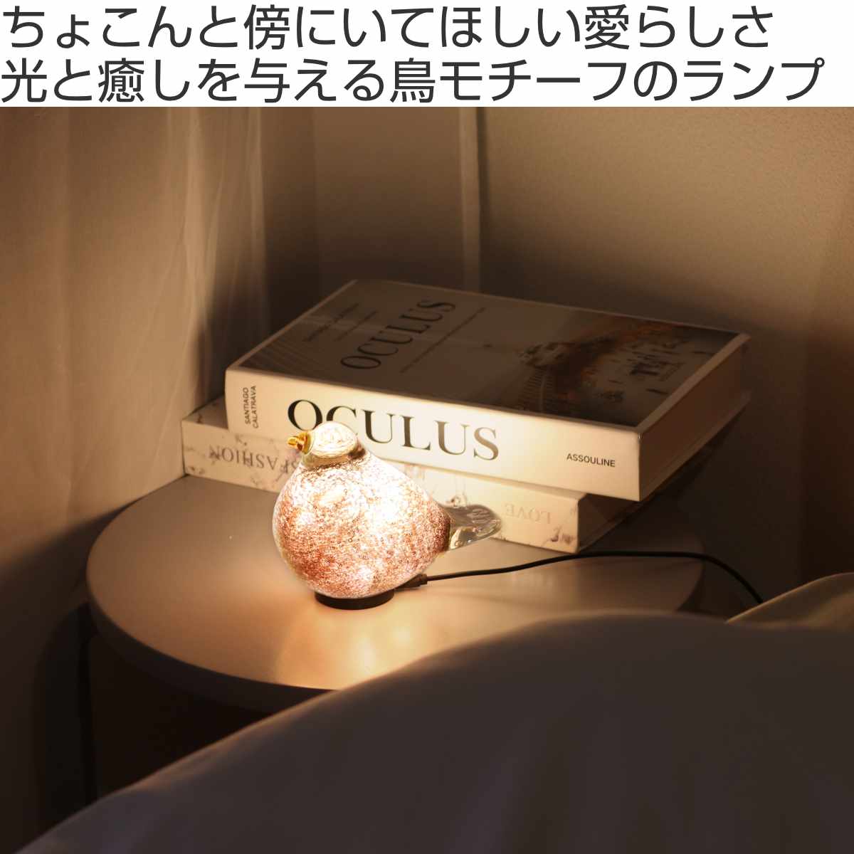 magnet テーブルライト HEALING BIRD USB電源 （ ライト ガラス製