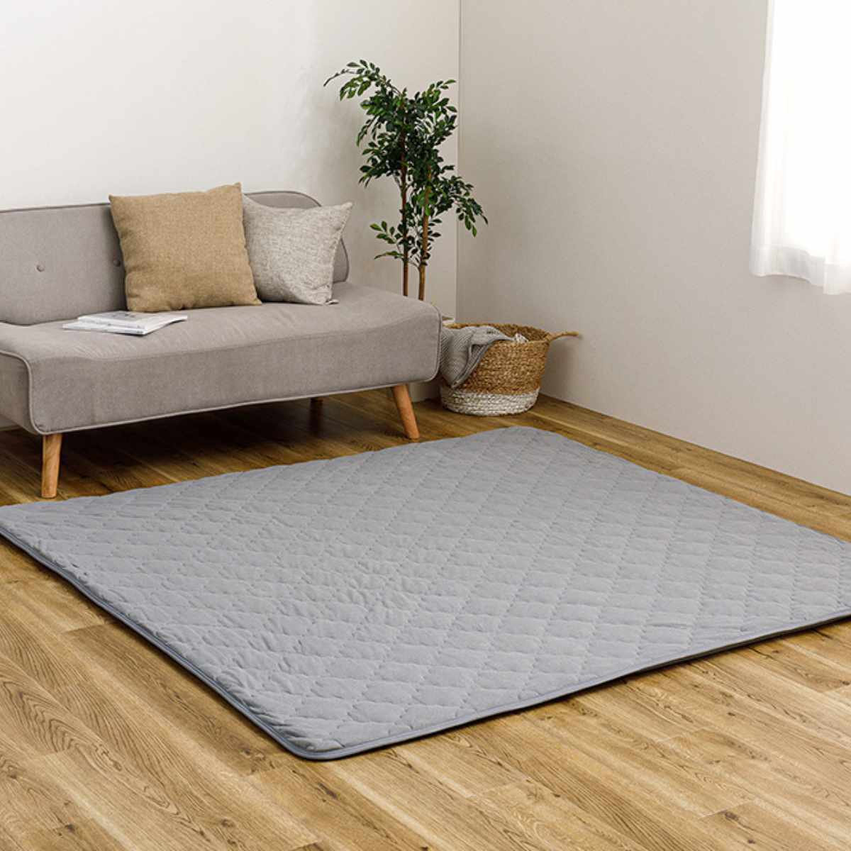 【yuki】ベルメゾンアンダーラグ2枚セット HAGiHARA（萩原） ラグ アンダーラグ セット ピターら 185×185cm