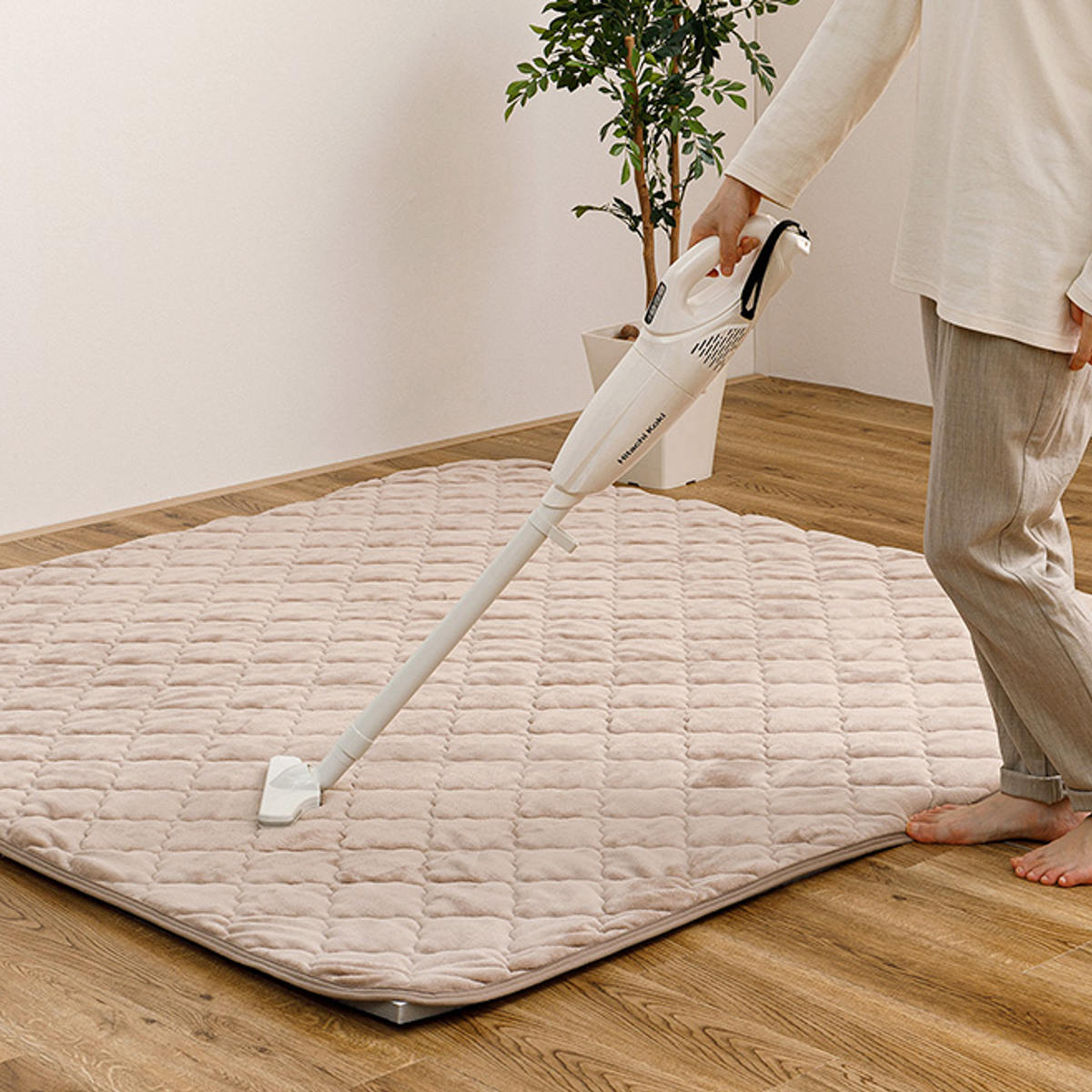 ラグ アンダーラグ セット ピターら 185×185cm メレンゲタッチ 下敷きラグ 2畳用 （ マット ラグマット カーペット 正方形 ズレない 床暖対応 ） | HAGiHARA | 13