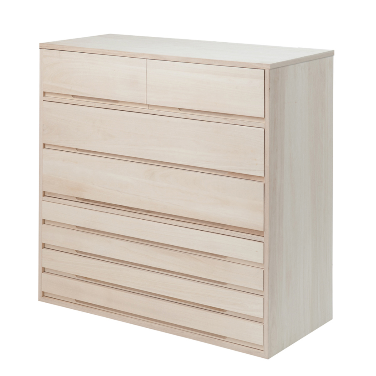 桐タンス 幅100.5cm 7段 組み合わせ 白木 無塗装 （ 桐 たんす 収納 木