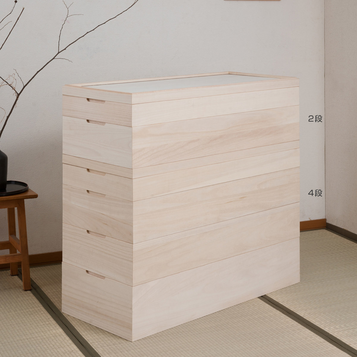 桐 衣装ケース 幅42cm 3段 キャスター付き 日本製 完成品 桐心 （ 収納